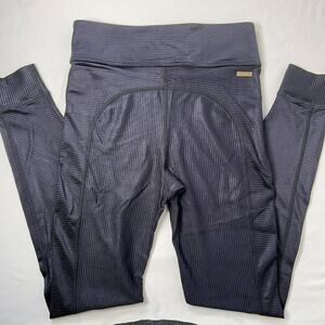 Alala Raya Rib Leggings Tights Shiny Textured Navy S Activewear Sleek